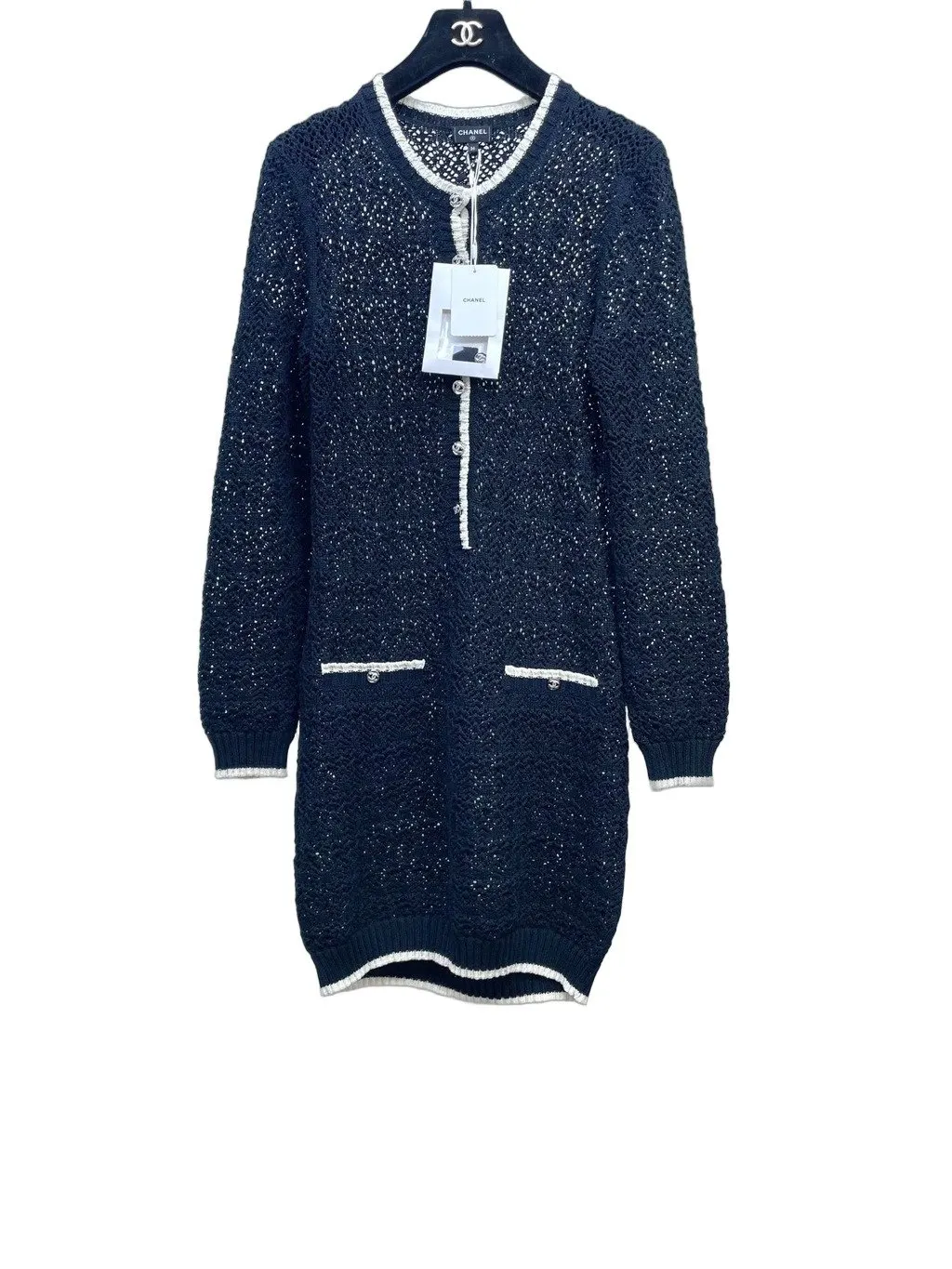 Chanel Black Cotton Dress Black Cotton Never worn, with tag - Front View