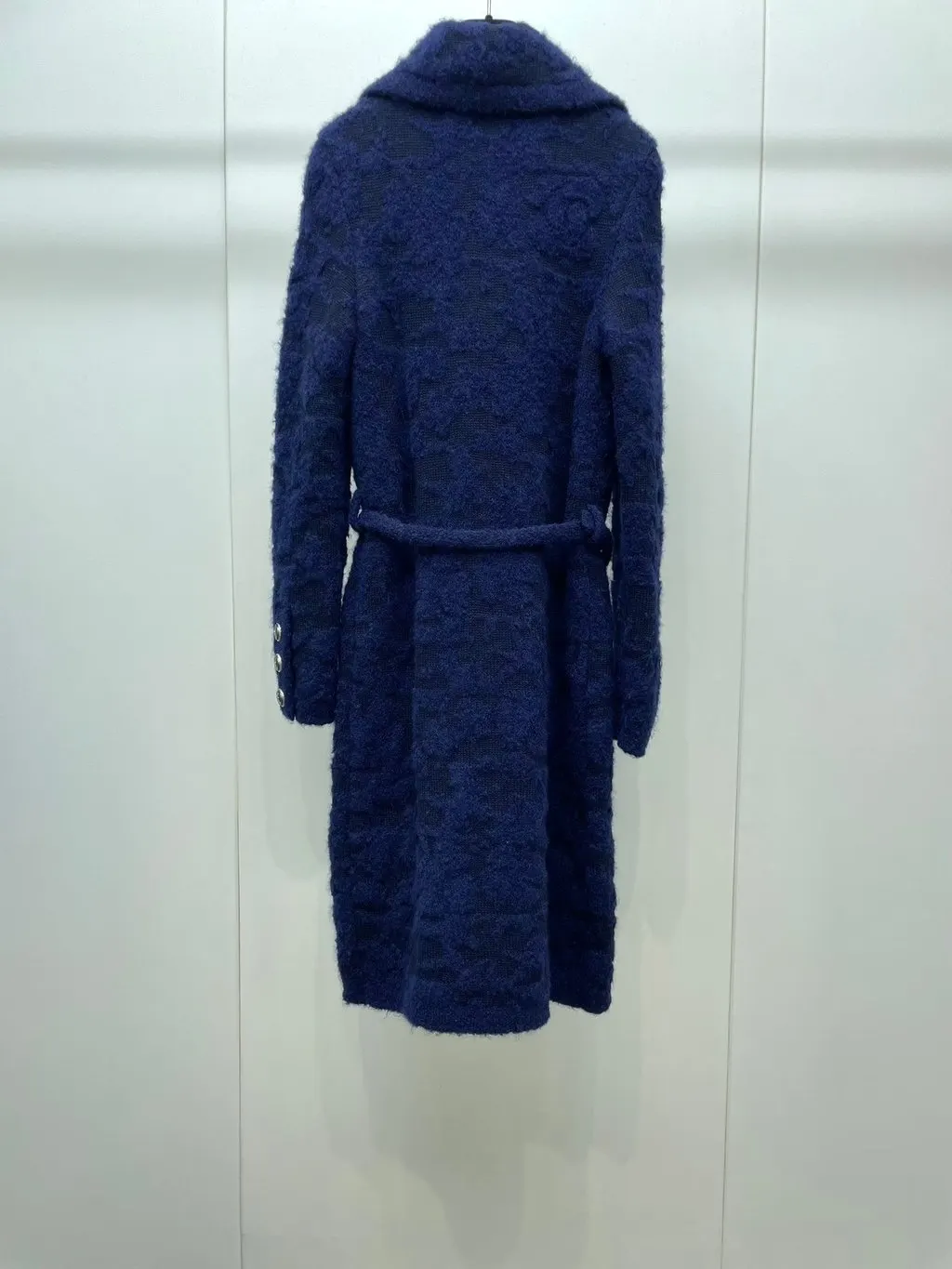 Chanel Navy Cashmere Coat Navy Cashmere Good - Back View