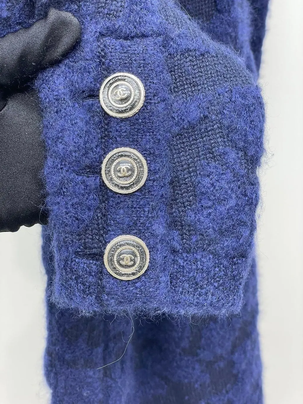 Chanel Navy Cashmere Coat Navy Cashmere Good - Inside View