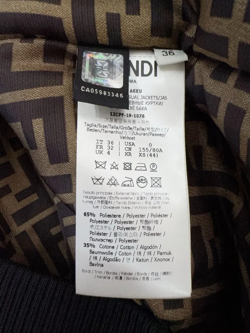 Fendi Cotton Jacket MultiColor Cotton Never worn - Model View