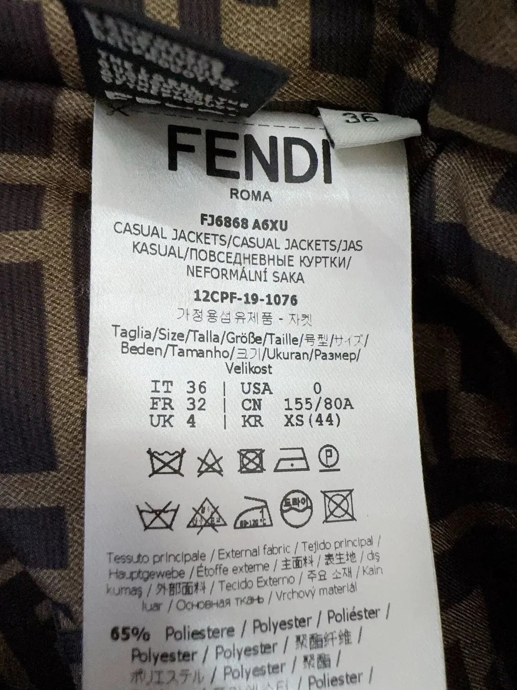 Fendi Cotton Jacket MultiColor Cotton Never worn - Box View