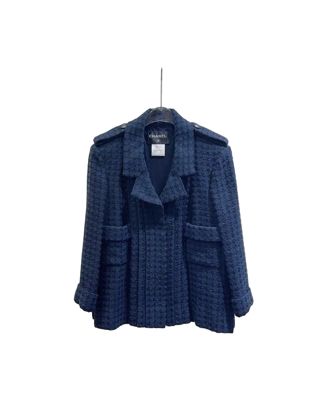 Chanel Navy Tweed Jacket Navy Tweed Very good - Front View