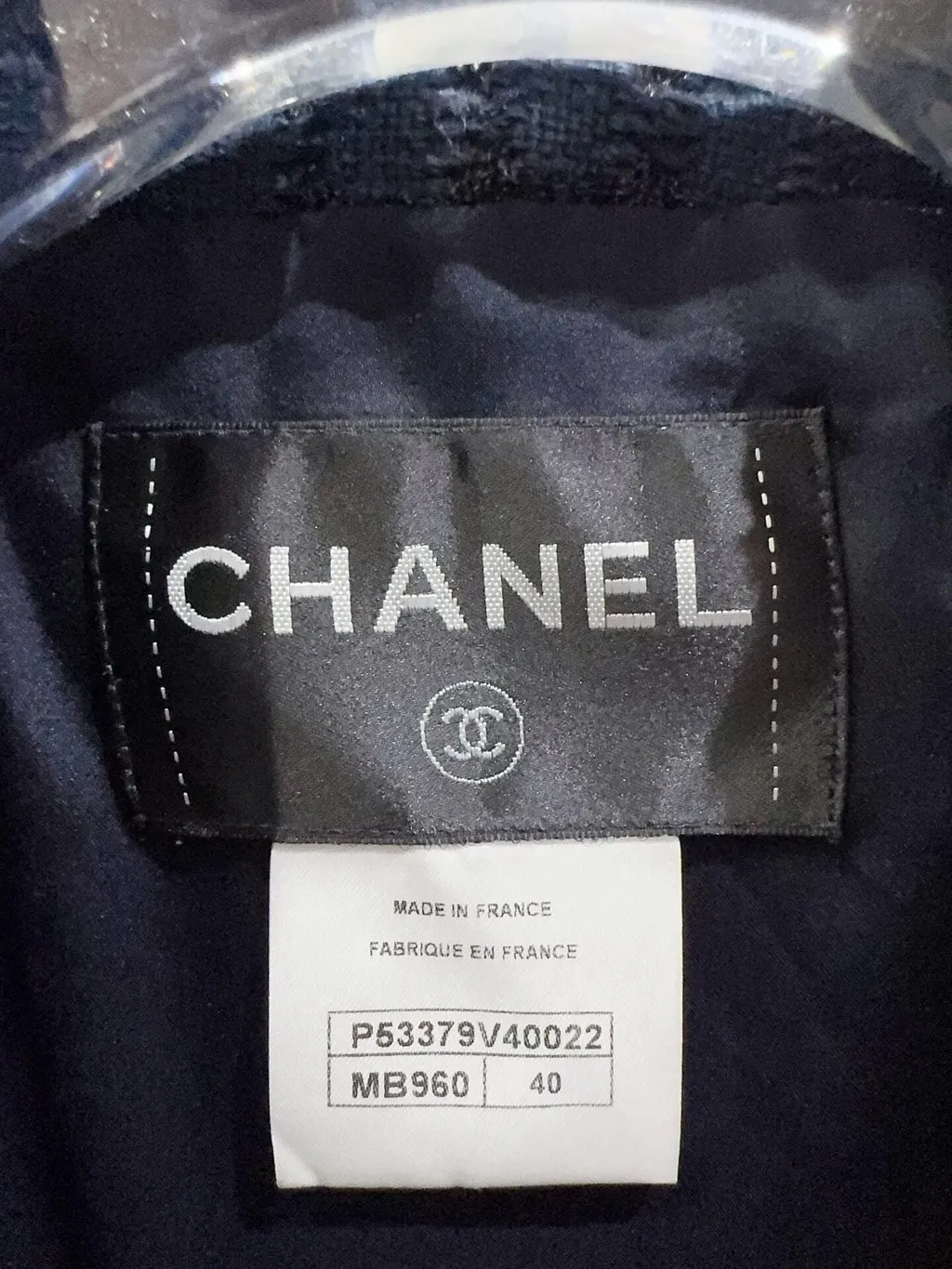 Chanel Navy Tweed Jacket Navy Tweed Very good - Back View