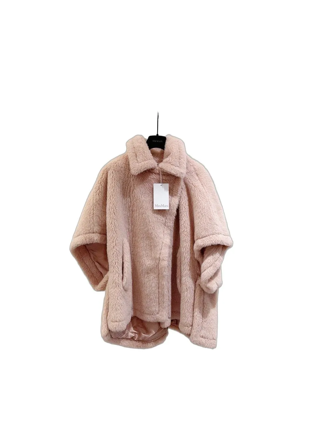 Max Mara Pink Faux Fur Coat Pink Never worn - Front View