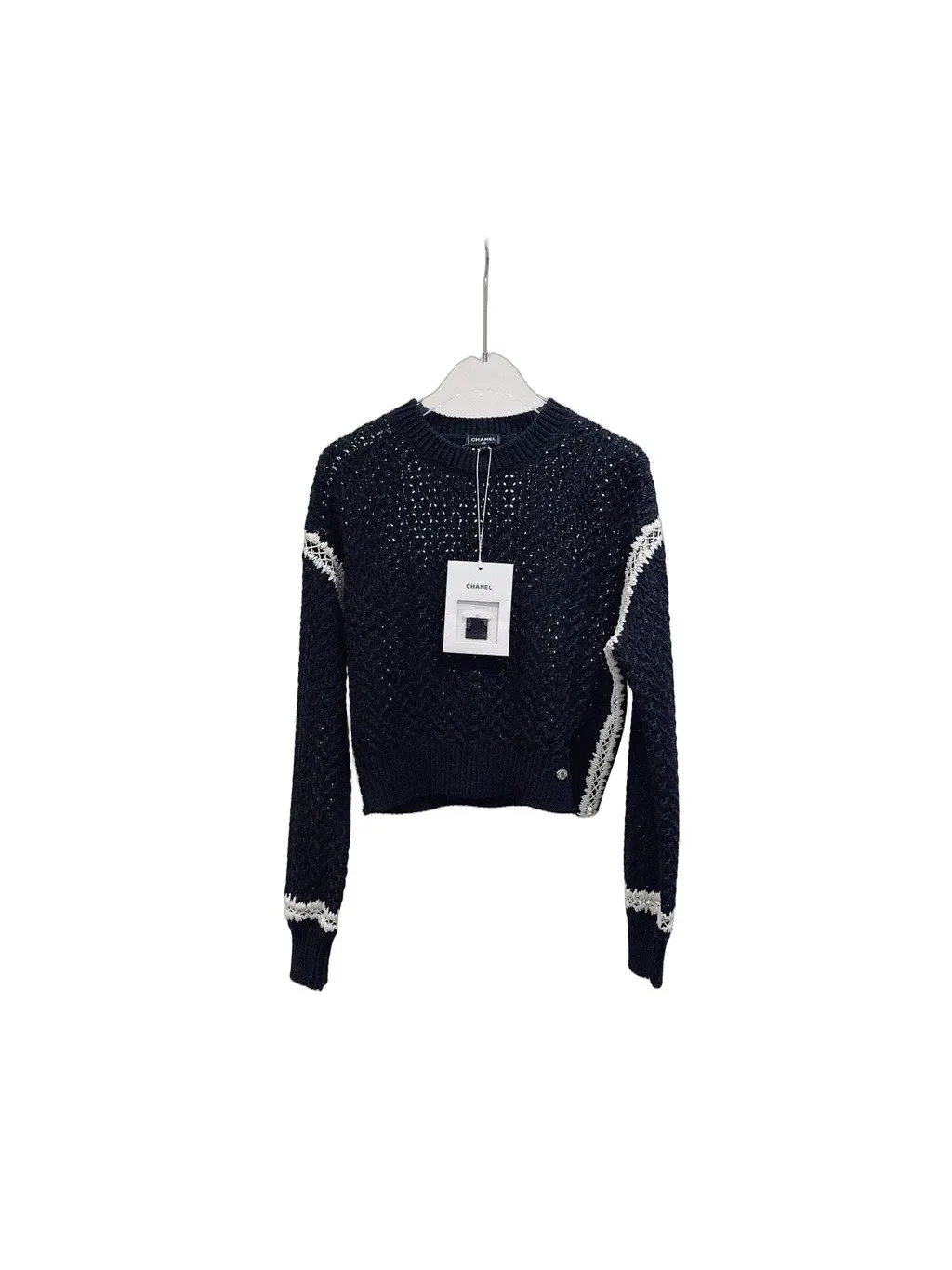 Chanel Black Silk Knitwear Black Silk Never worn, with tag - Front View