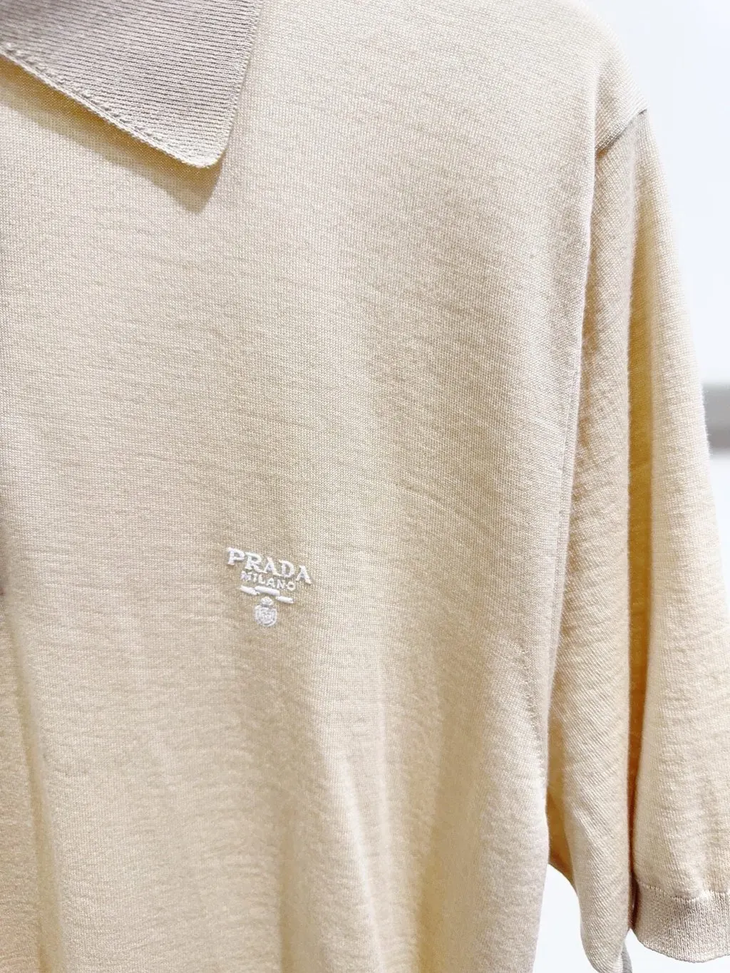 Prada Beige Cotton Polo Shirt Beige Cotton Very good - Back View