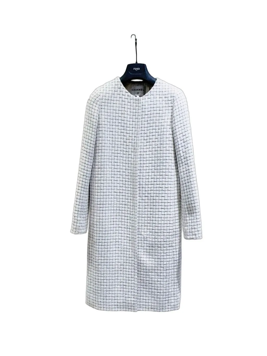 Chanel Tweed Coat MultiColor Tweed Very good - Front View
