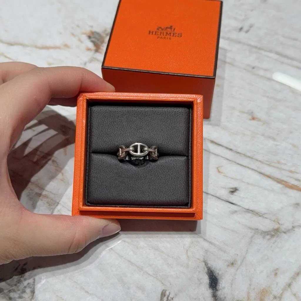 Hermès Silver Metal Ring Silver Metal Very good - Back View