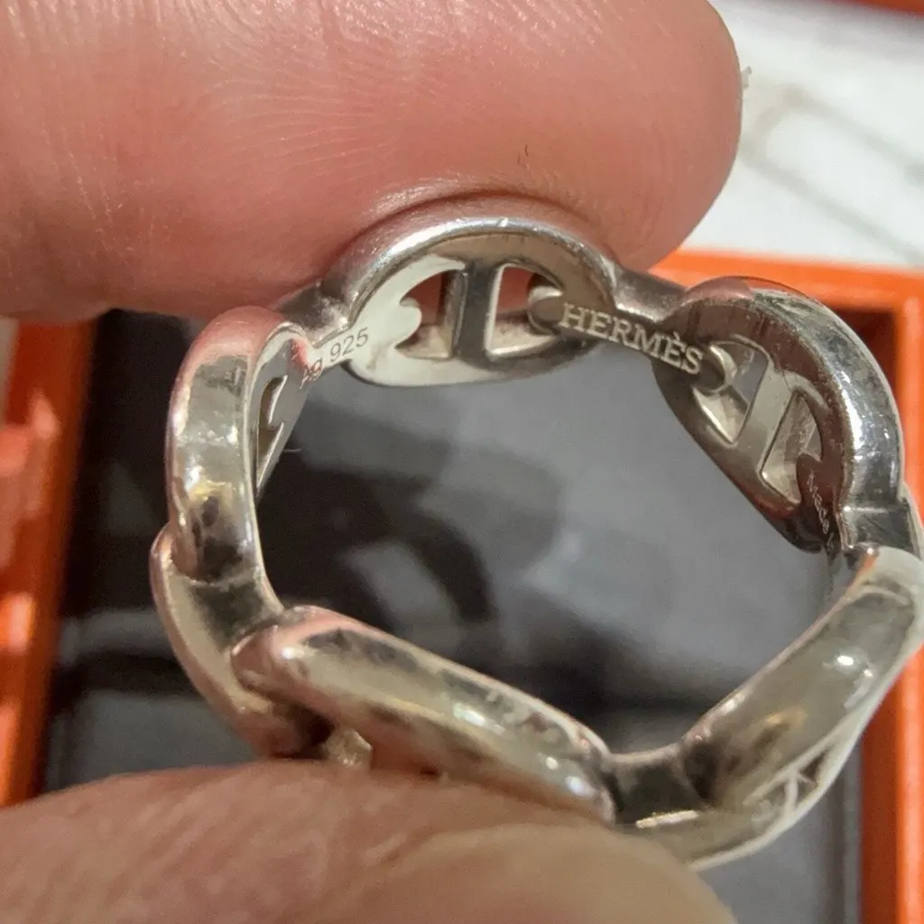 Hermès Silver Metal Ring Silver Metal Very good - Box View