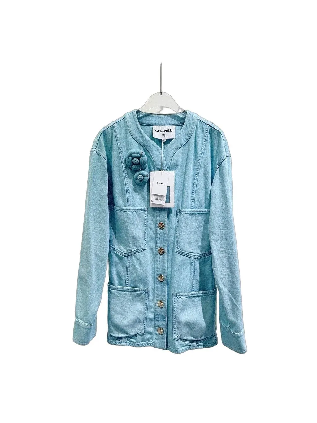 Chanel Blue Tweed Jacket Blue Tweed Never worn, with tag - Front View