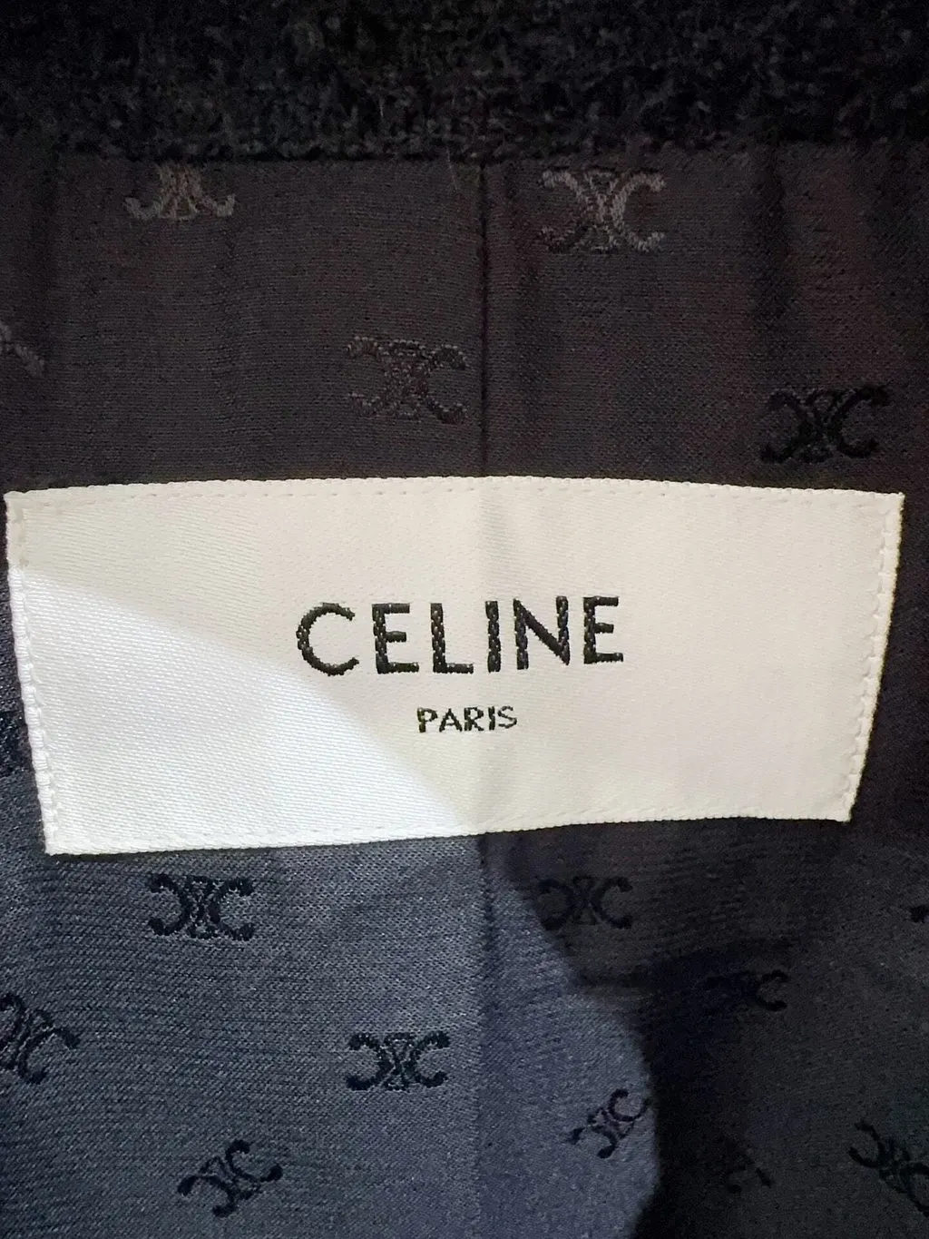 Celine Black Tweed Jacket Black Tweed Never worn - Back View