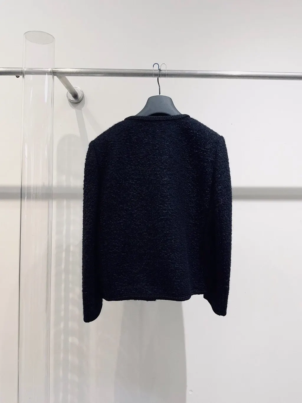 Celine Black Tweed Jacket Black Tweed Never worn - Model View