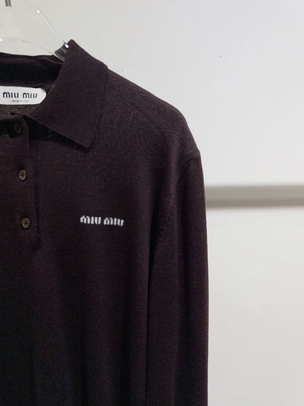 Miu Miu Brown Wool Knitwear Brown Wool Never worn - Inside View
