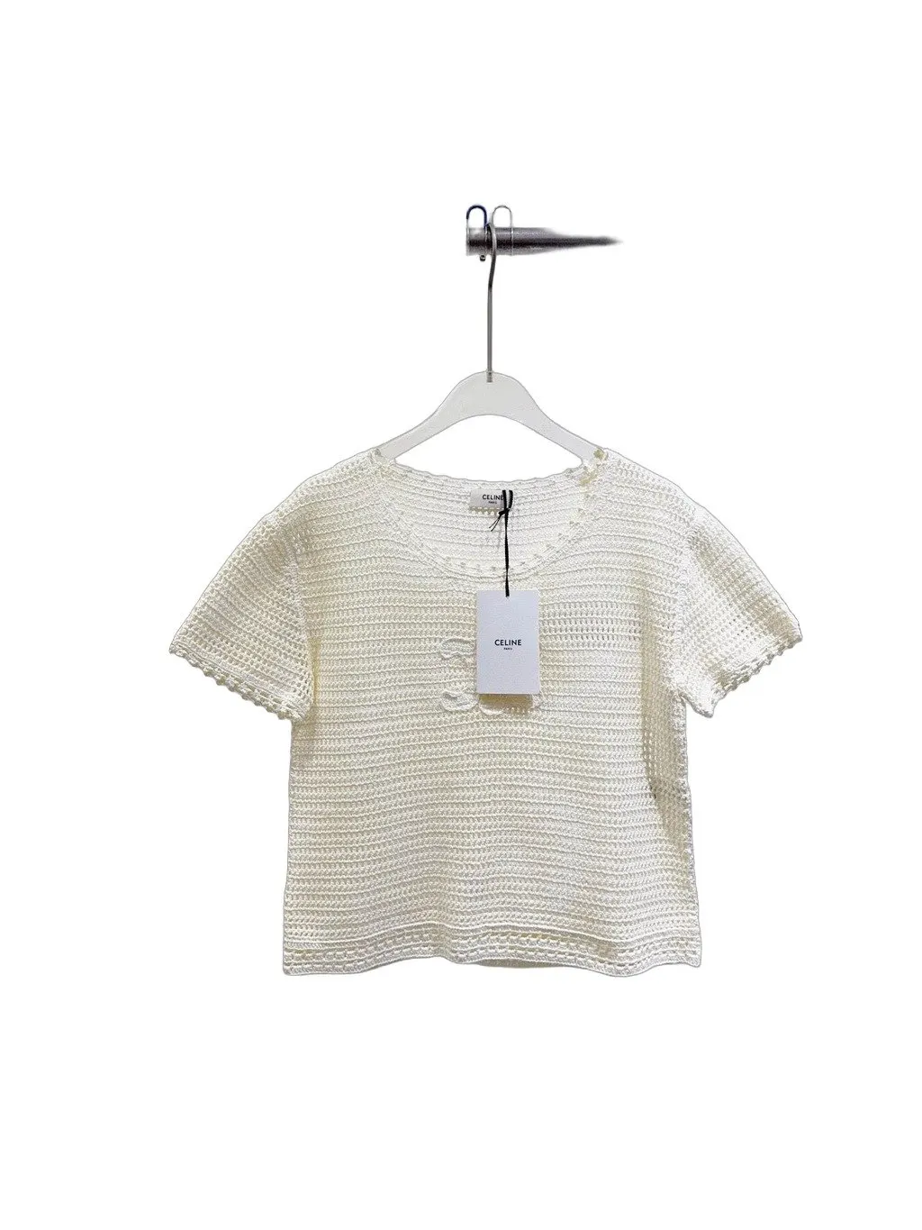 Celine White Cotton Top White Cotton Never worn - Front View