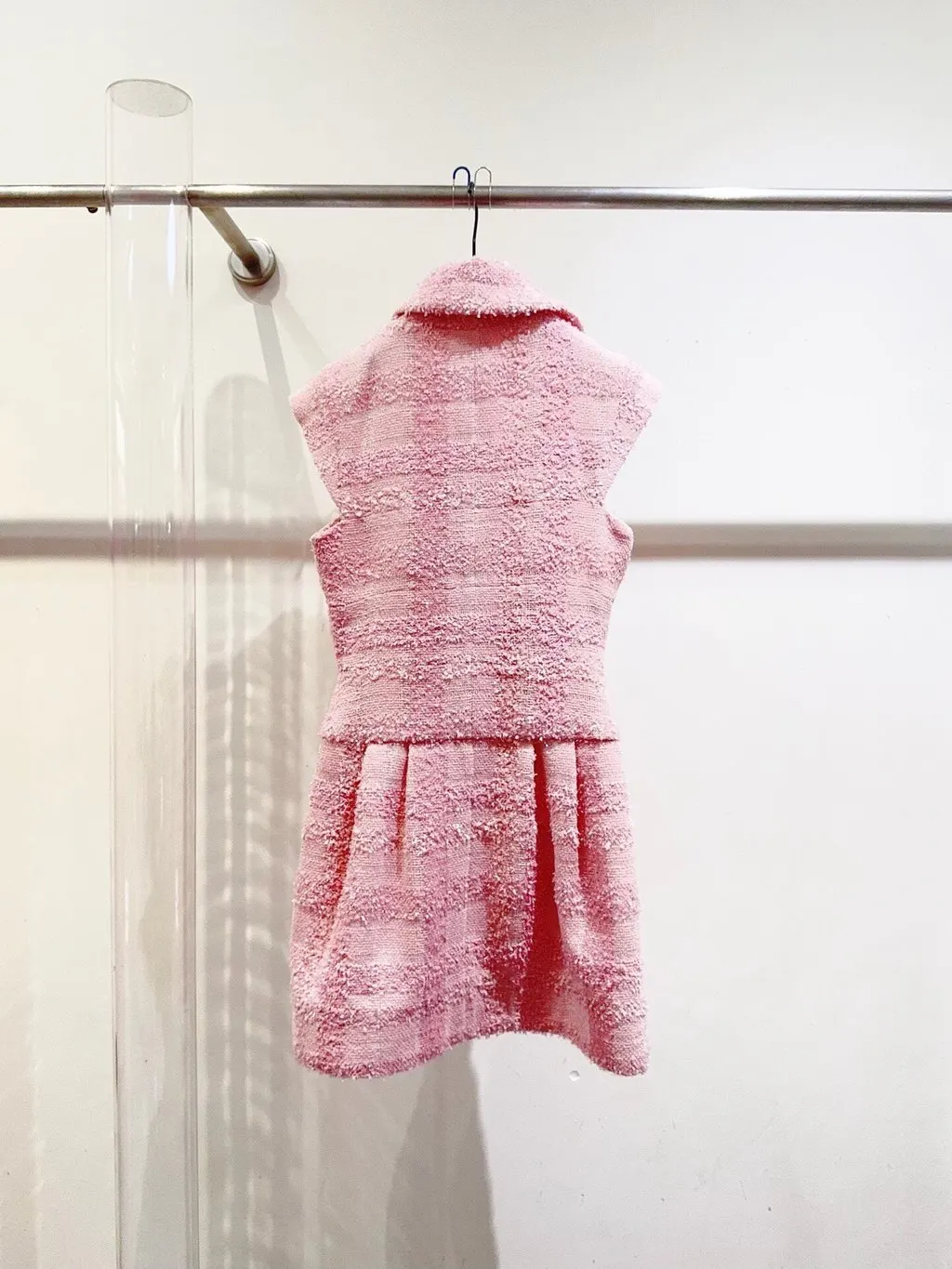 Chanel Pink Tweed Dress Pink Tweed Very good - Inside View