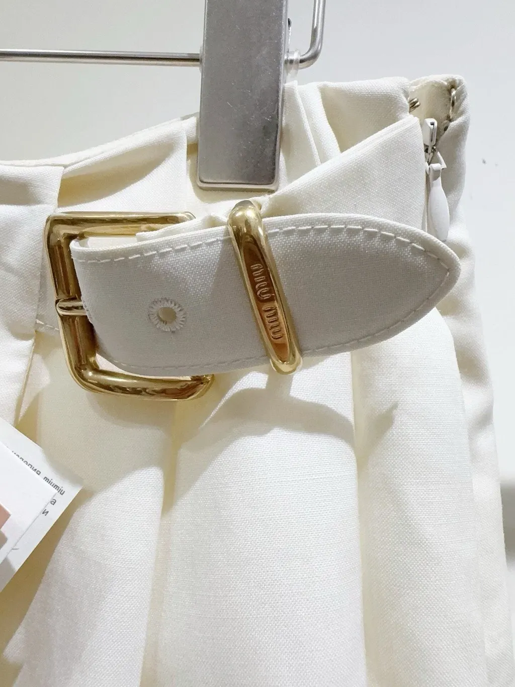 Miu Miu White Cotton Skirt White Cotton Never worn - Inside View