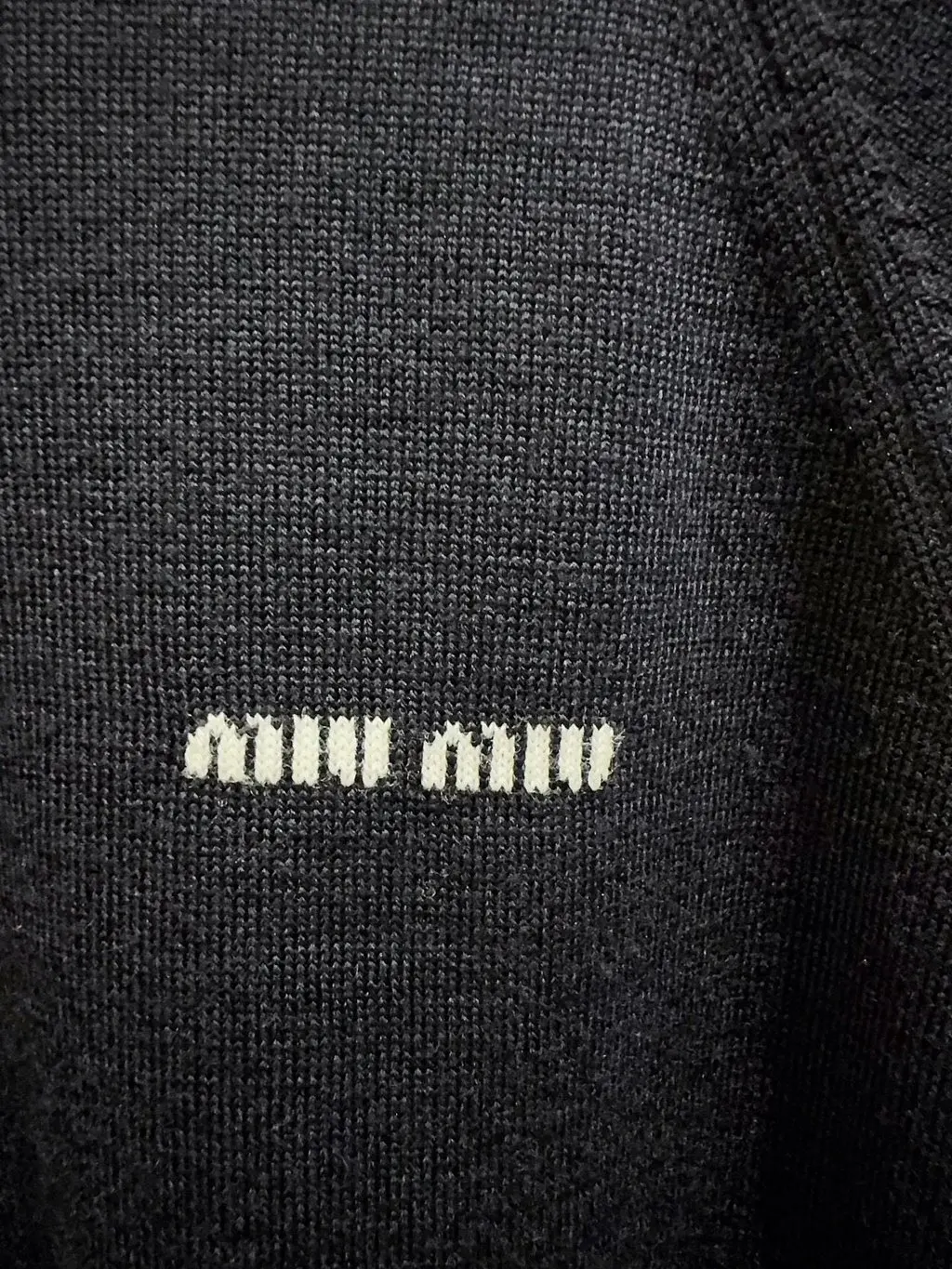 Miu Miu Navy Cotton Top Navy Cotton Good - Back View