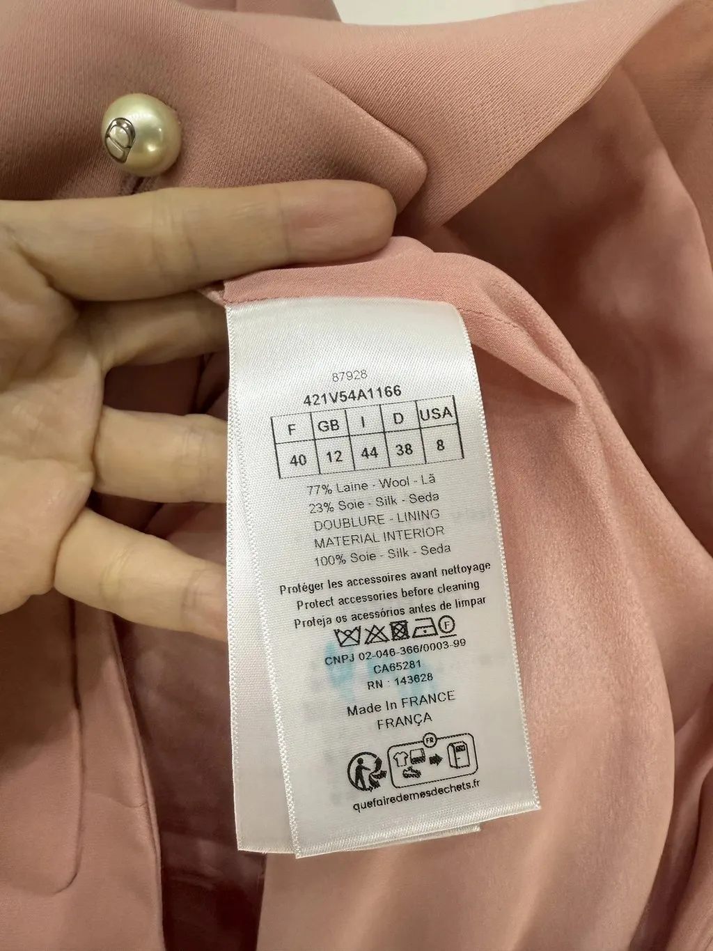 Dior Wool Jacket MultiColor Wool Never worn, with tag - Inside View