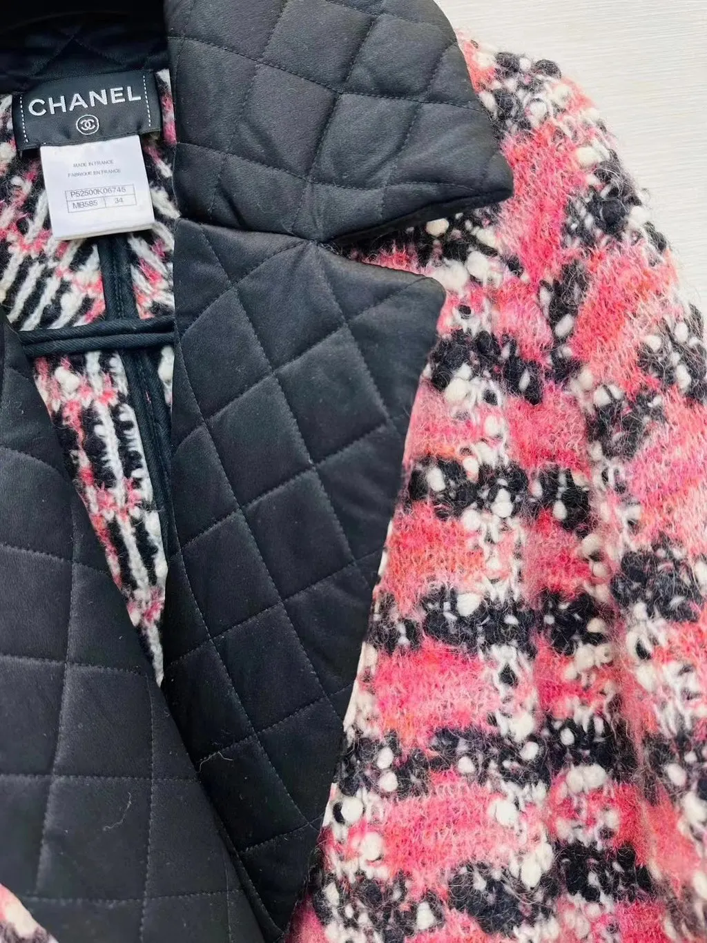 Chanel Tweed Coat MultiColor Tweed Very good - Inside View