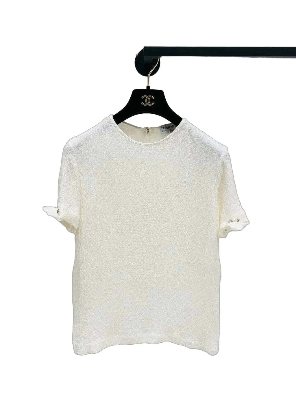Chanel White Tweed Top White Tweed Very good - Front View