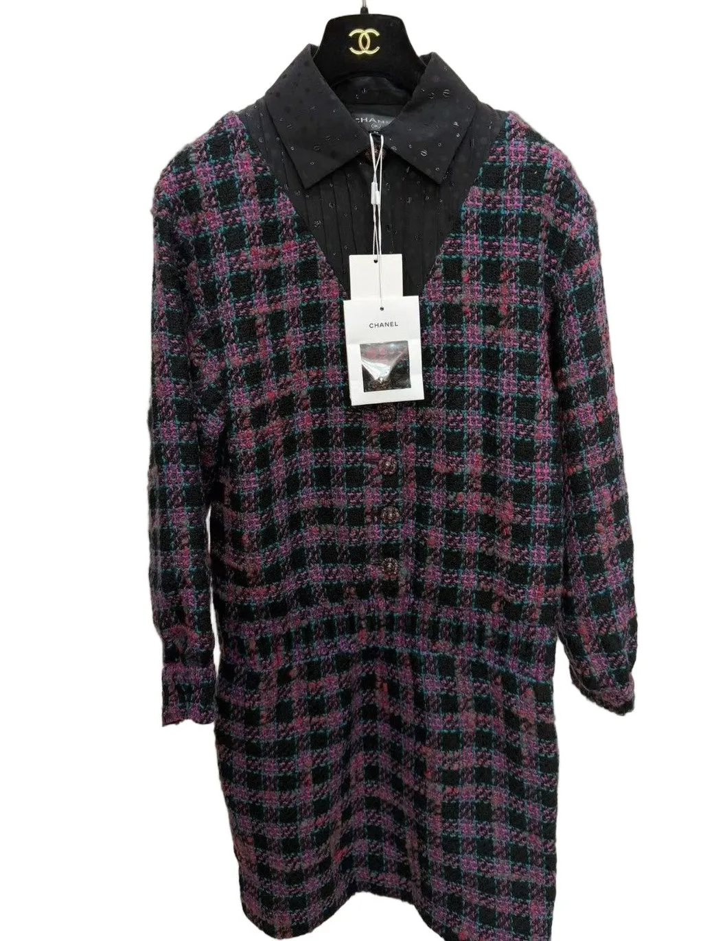 Chanel Tweed Dress MultiColor Tweed Never worn - Front View