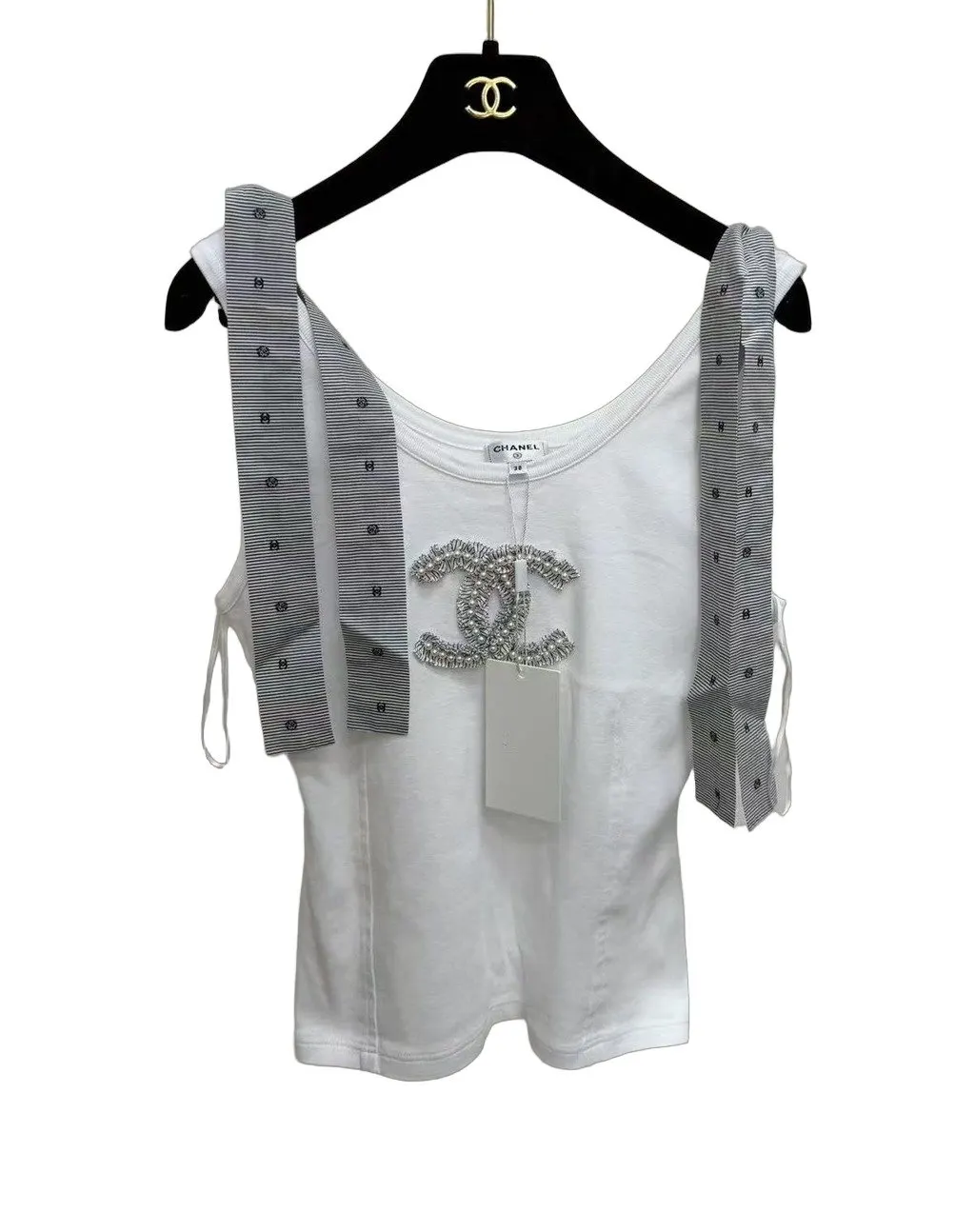 Chanel White Cotton Top White Cotton Very good - Front View