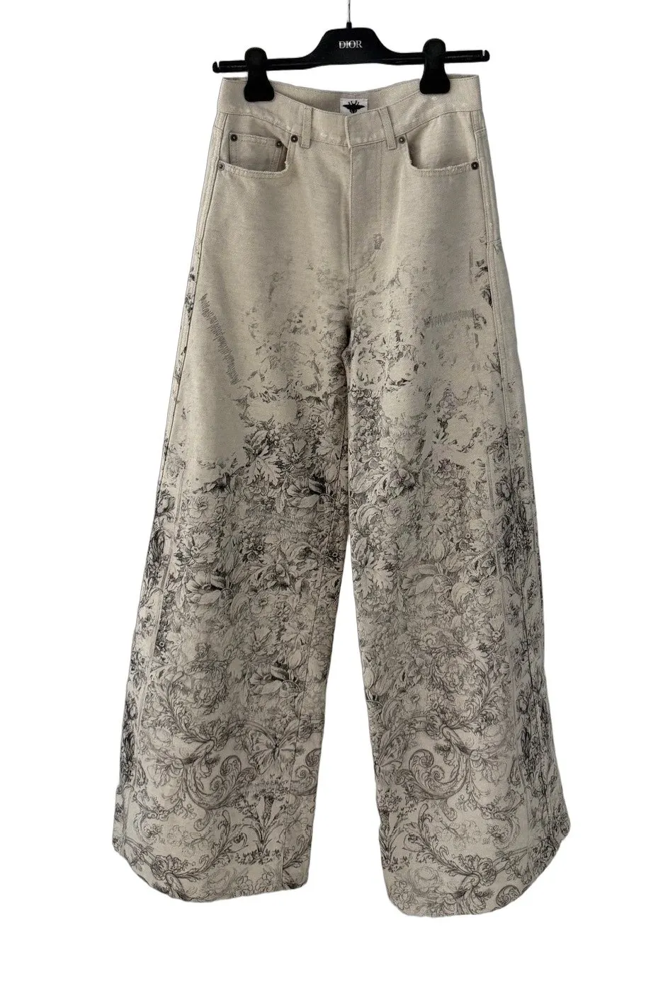 Dior Ecru Cotton Trousers Ecru Cotton Very good - Front View