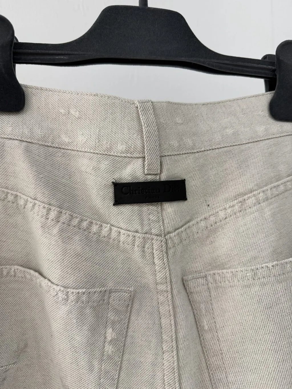 Dior Ecru Cotton Trousers Ecru Cotton Very good - Model View
