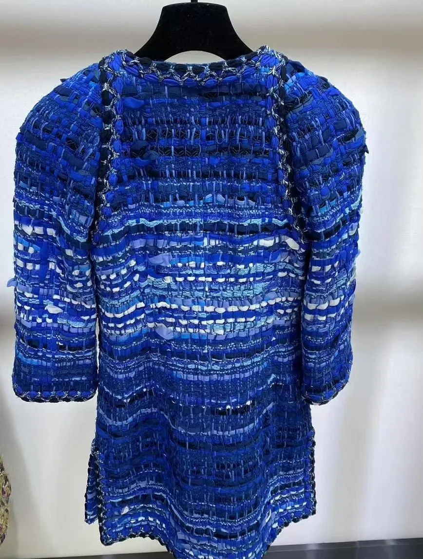 Chanel Navy Tweed Jacket Navy Tweed Very good - Model View