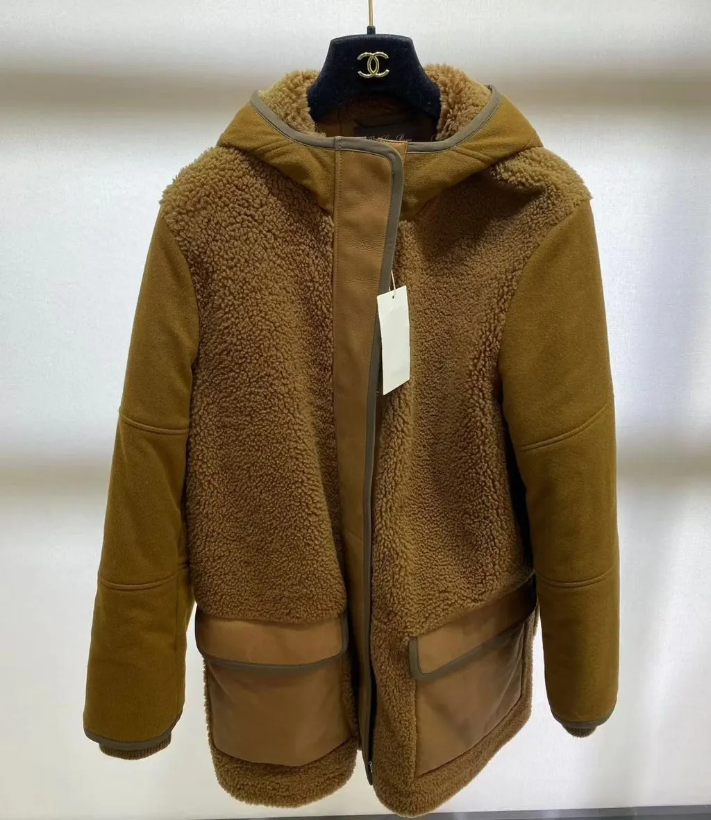 Loro Piana Brown Shearling Coat Brown Shearling Very good - Inside View