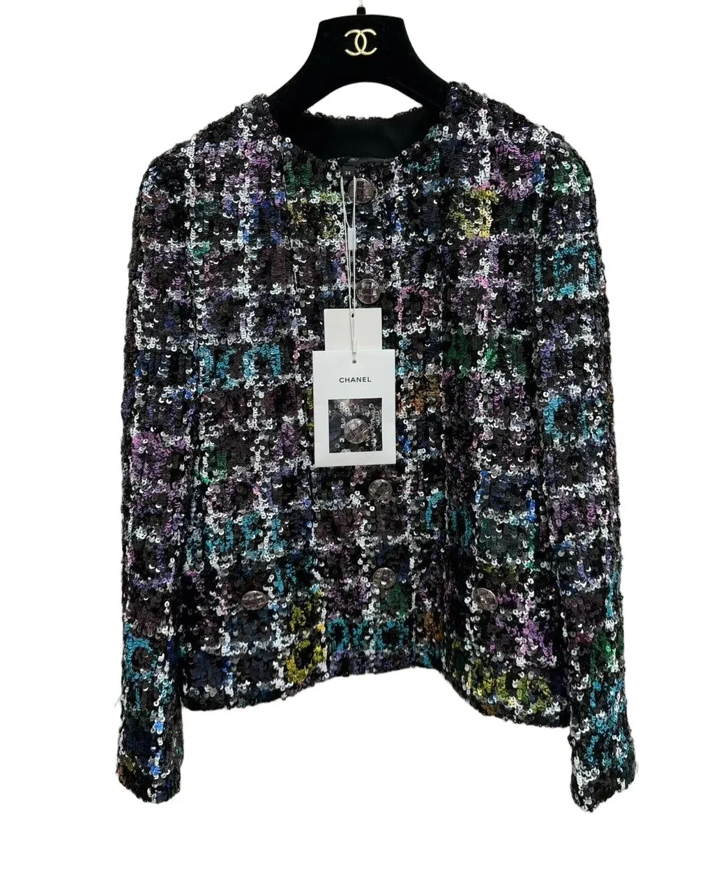 Chanel Tweed Jacket MultiColor Tweed Never worn - Front View