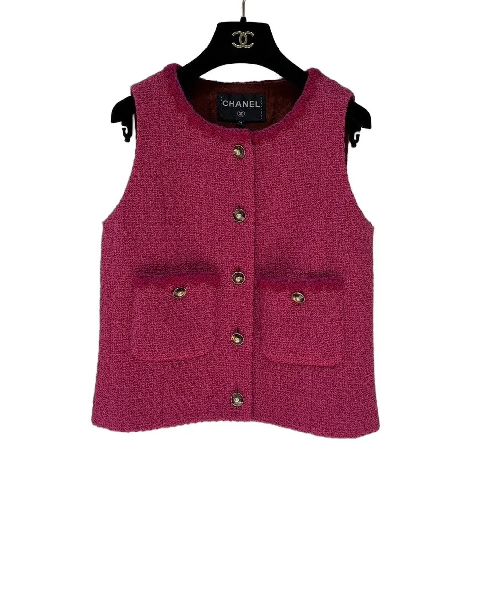 Chanel Purple Tweed Top Purple Tweed Never worn - Front View