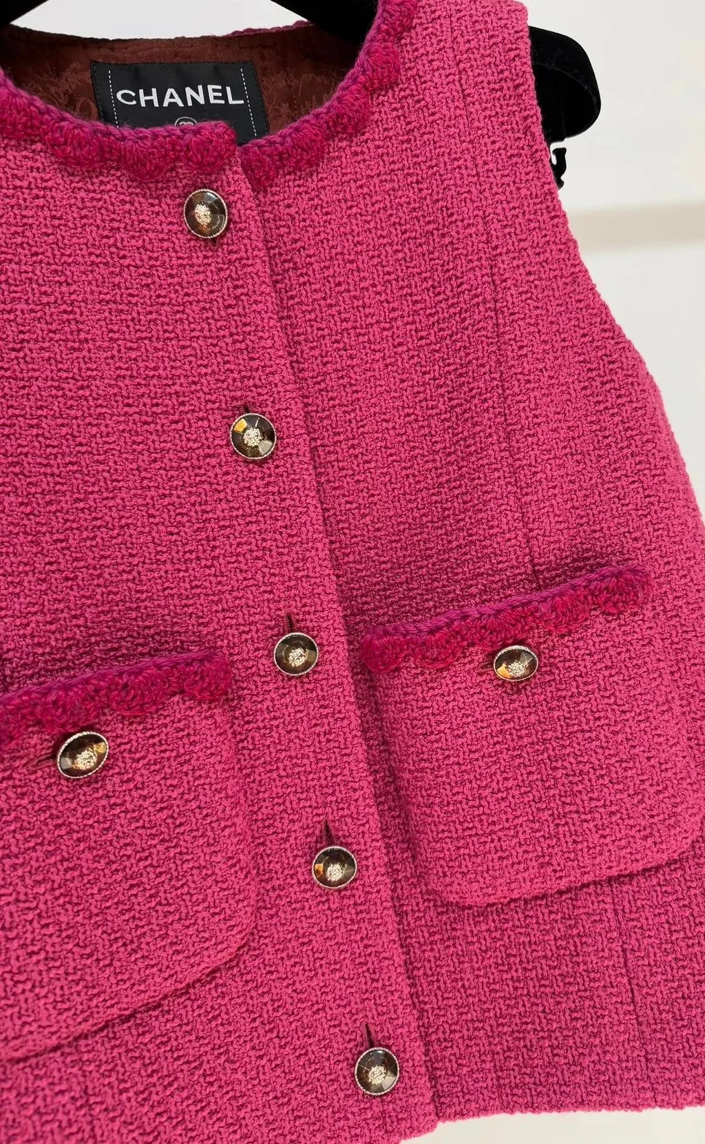 Chanel Purple Tweed Top Purple Tweed Never worn - Inside View