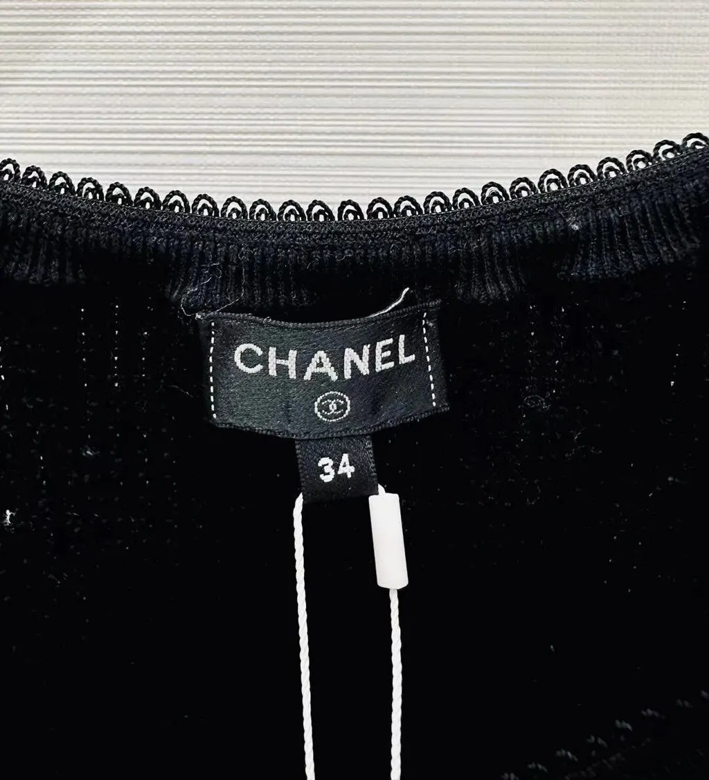Chanel Black Cotton Top Black Cotton Never worn, with tag - Back View