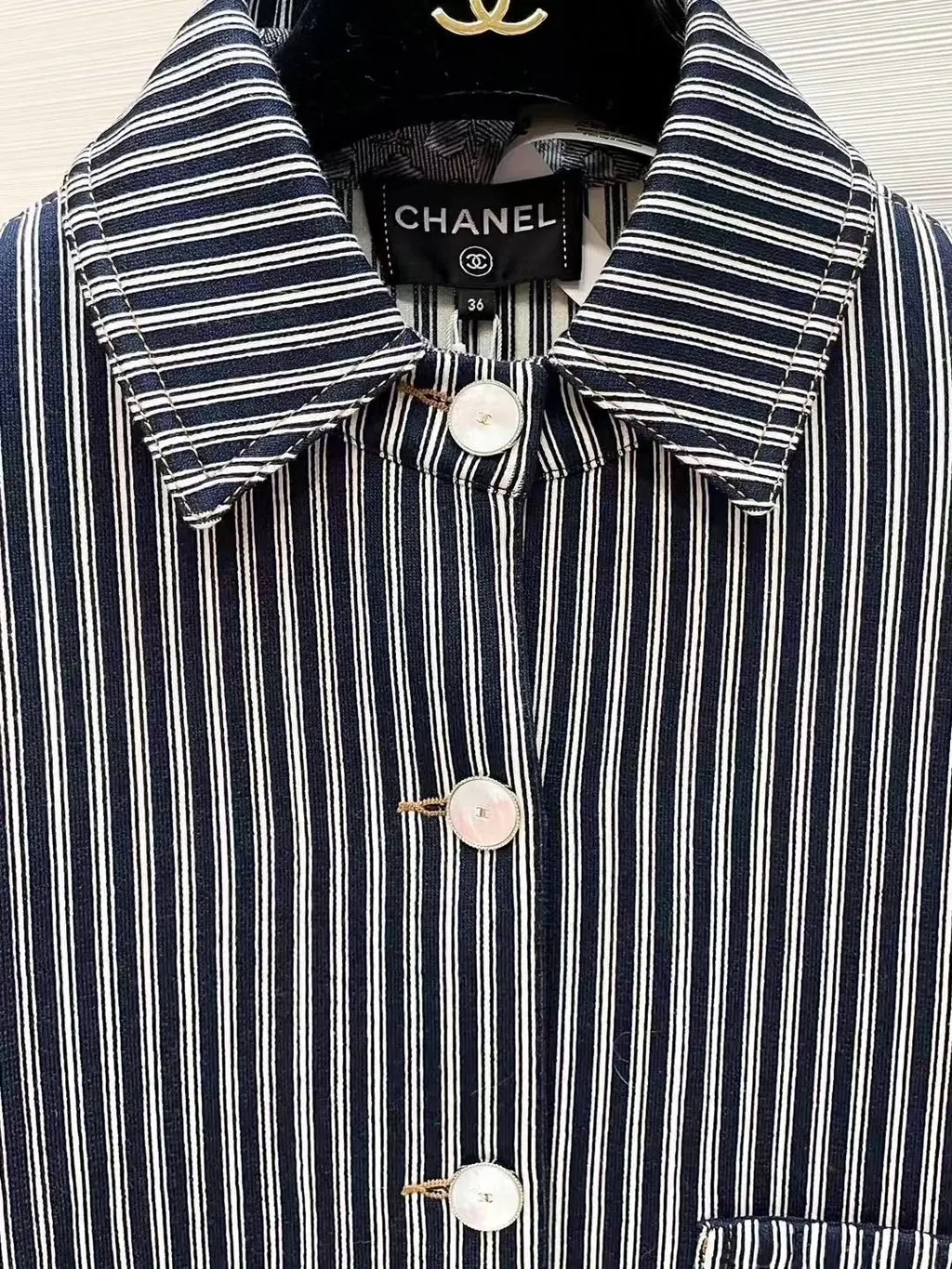 Chanel Navy Silk Jacket Navy Silk Very good - Back View