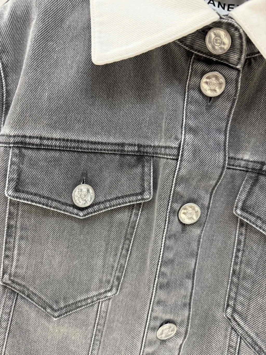 Chanel Grey Denim Jacket Grey Denim Very good - Inside View