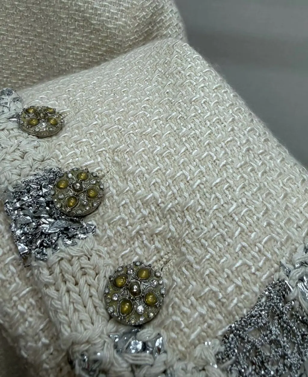 Chanel Ecru Tweed Jacket Ecru Tweed Very good - Inside View