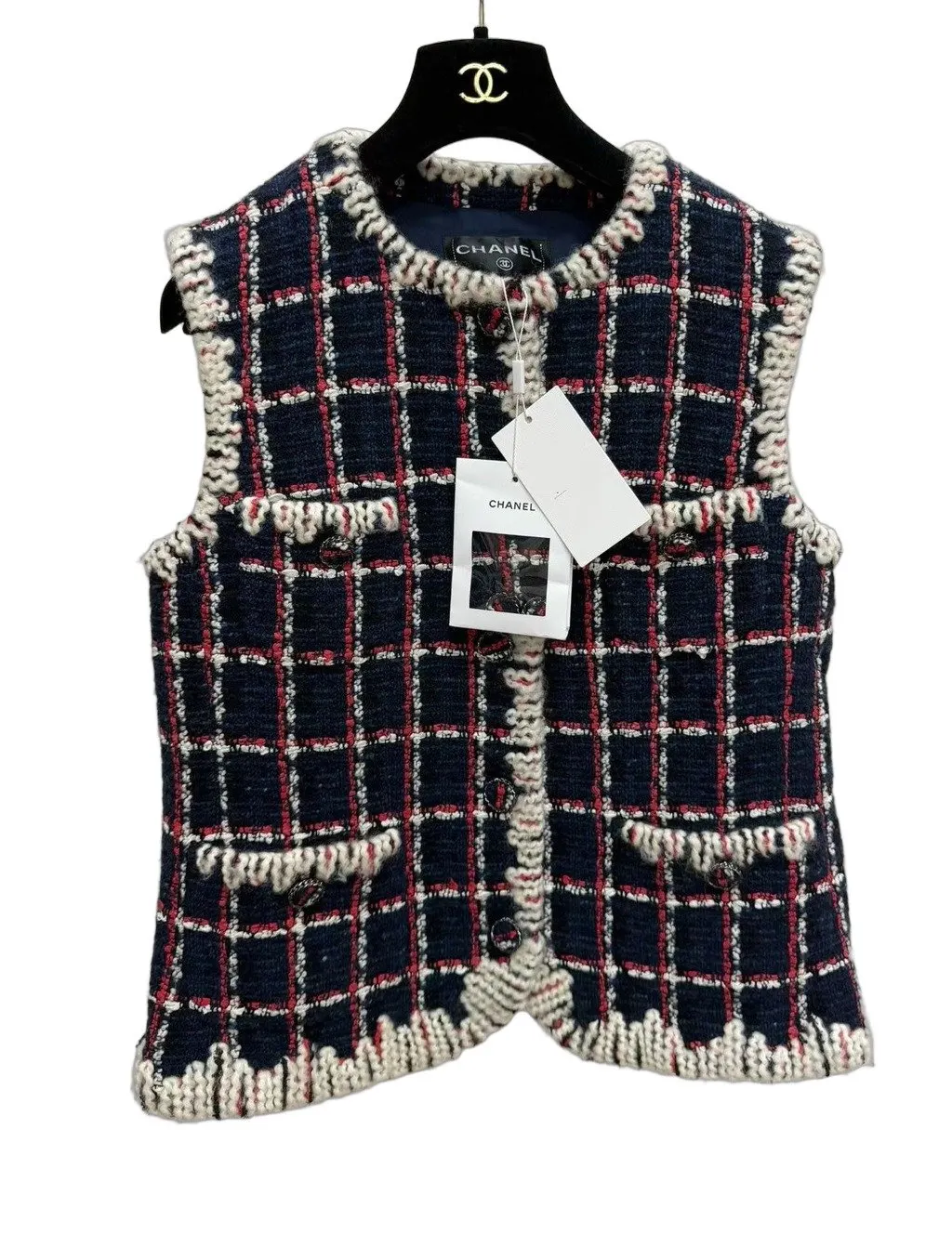 Chanel Tweed Top MultiColor Tweed Very good - Front View