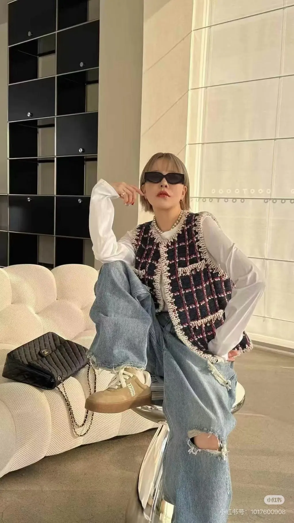 Chanel Tweed Top MultiColor Tweed Very good - Box View