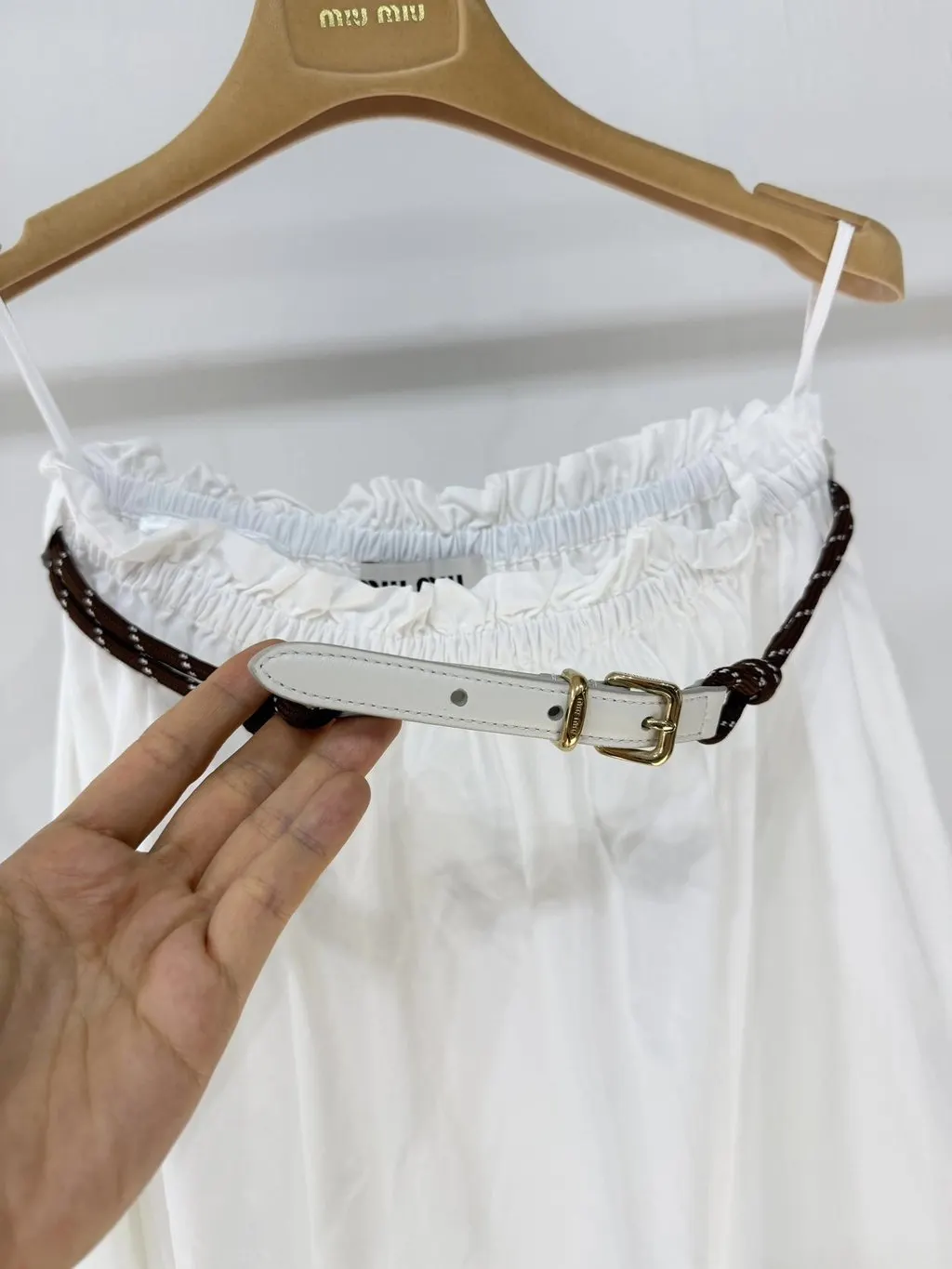 Miu Miu White Cotton Skirt White Cotton Never worn - Inside View