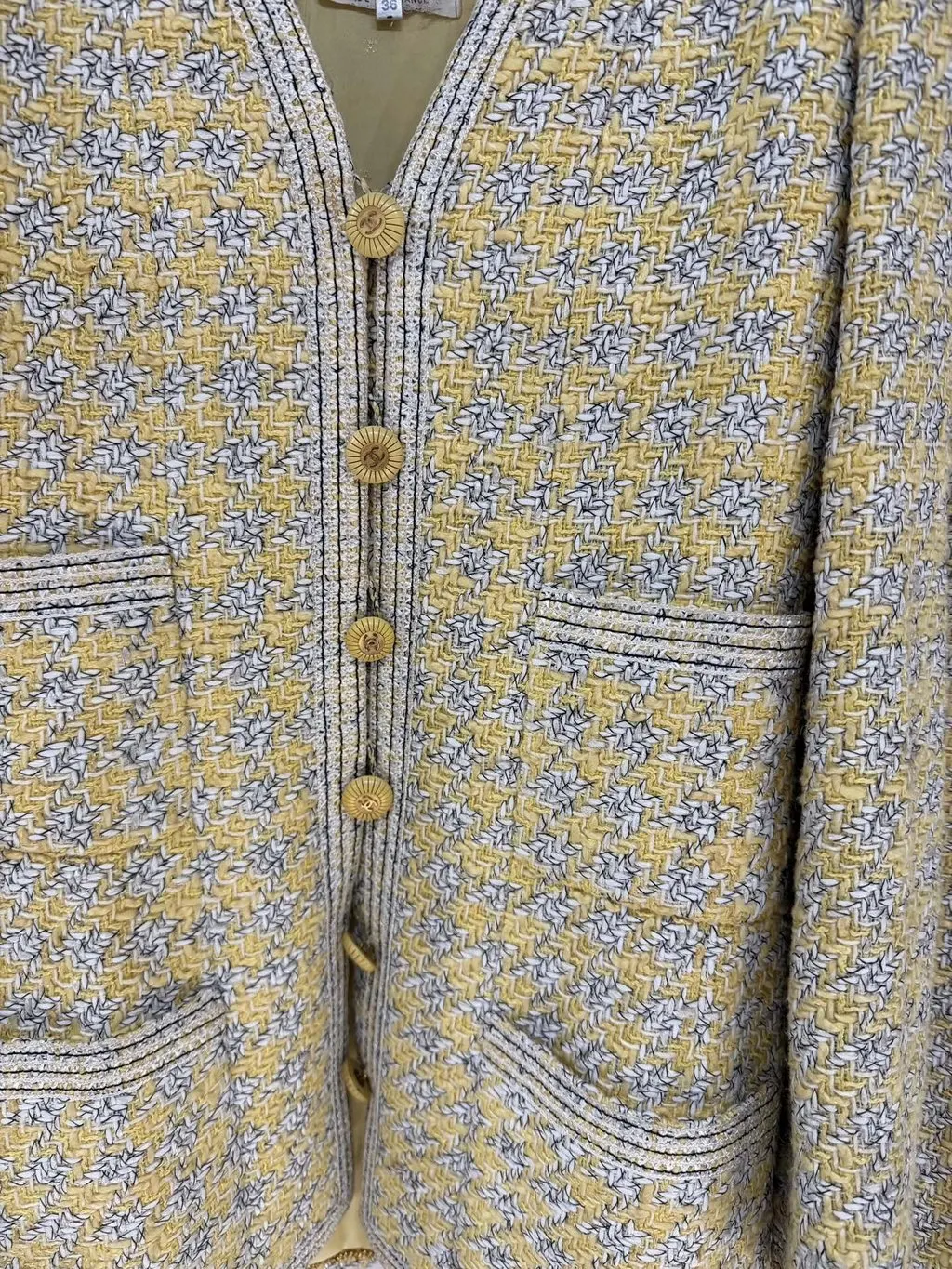 Chanel Yellow Tweed Skirt Yellow Tweed Very good - Back View