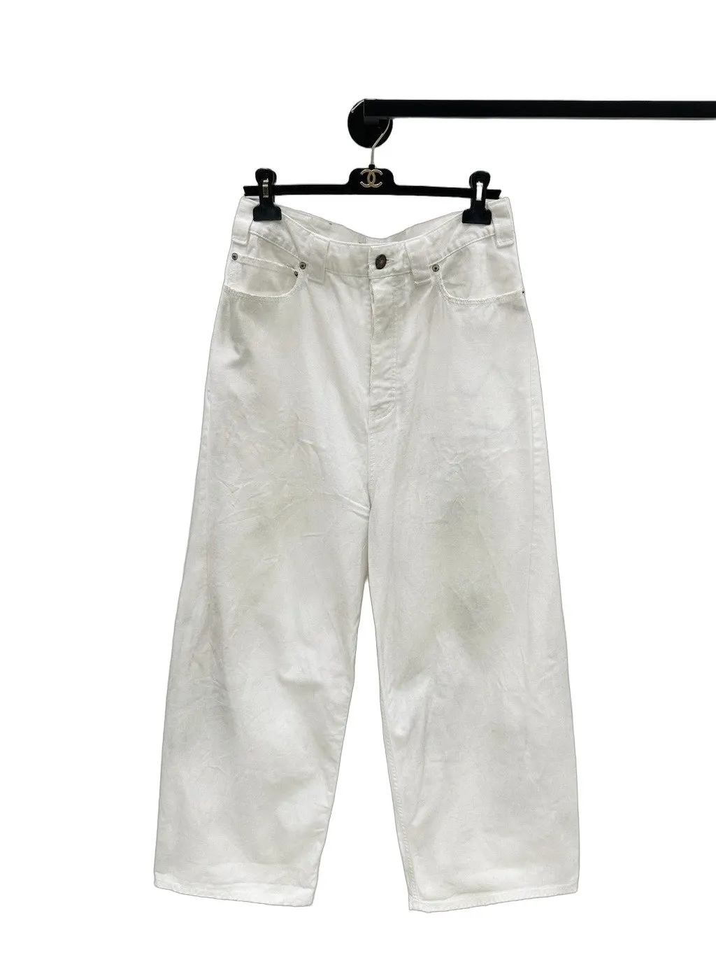 Balenciaga White Denim Trousers White Denim Very good - Front View