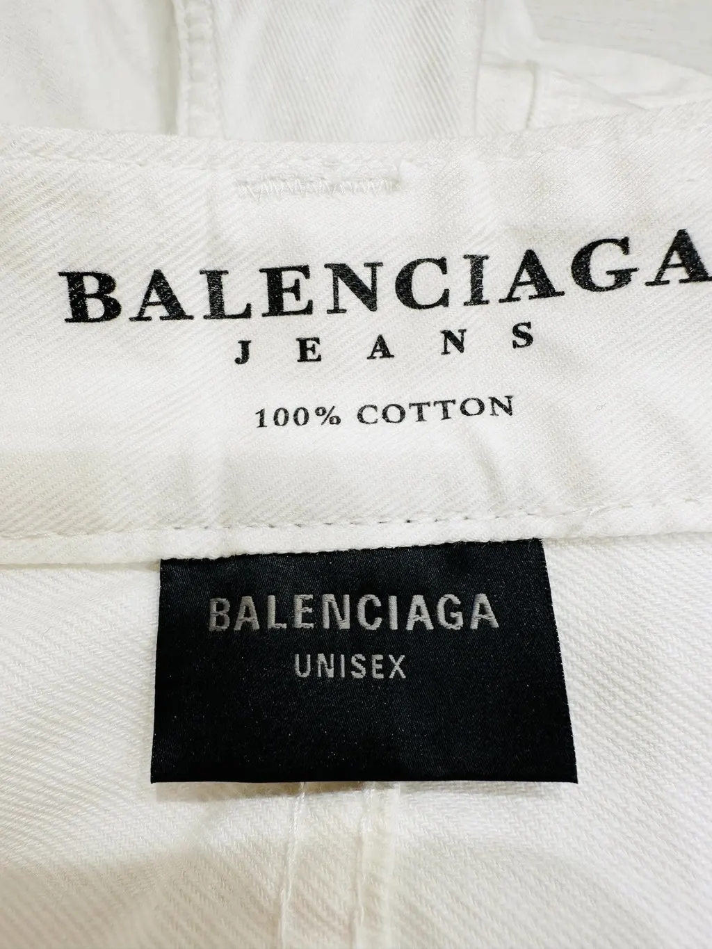 Balenciaga White Denim Trousers White Denim Very good - Inside View
