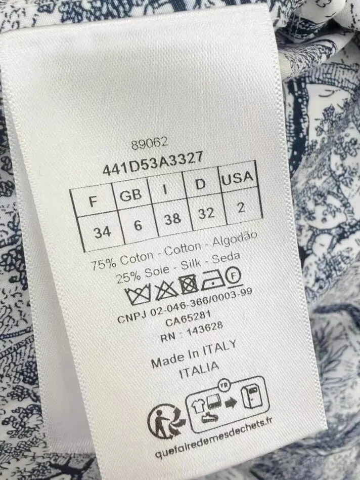 Dior Cotton Dress MultiColor Cotton Very good - Inside View