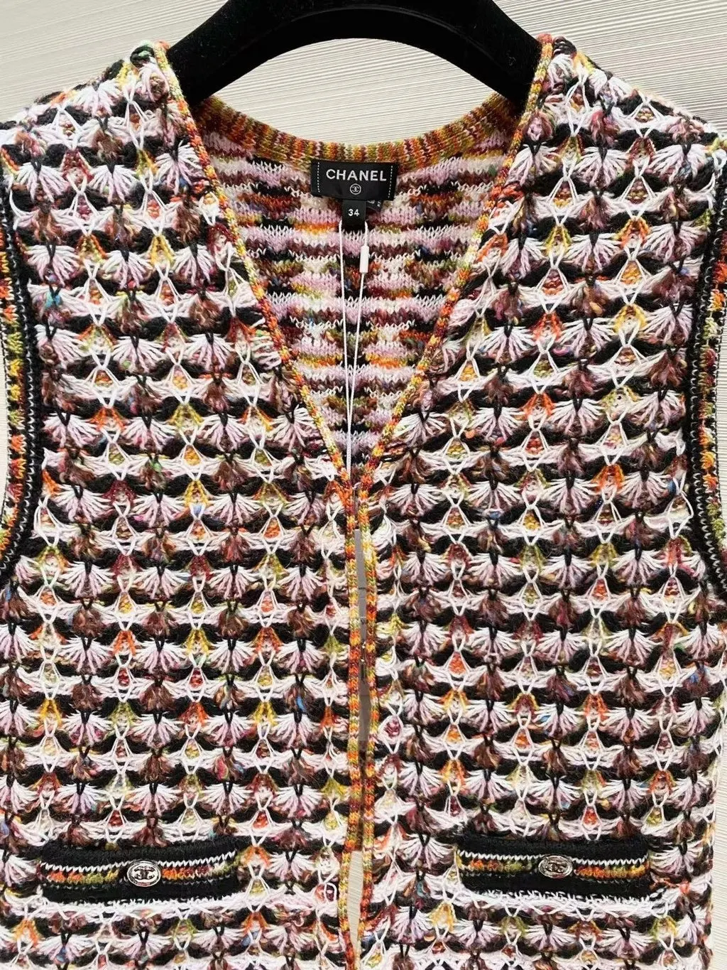 Chanel Wool Top MultiColor Wool Very good - Inside View
