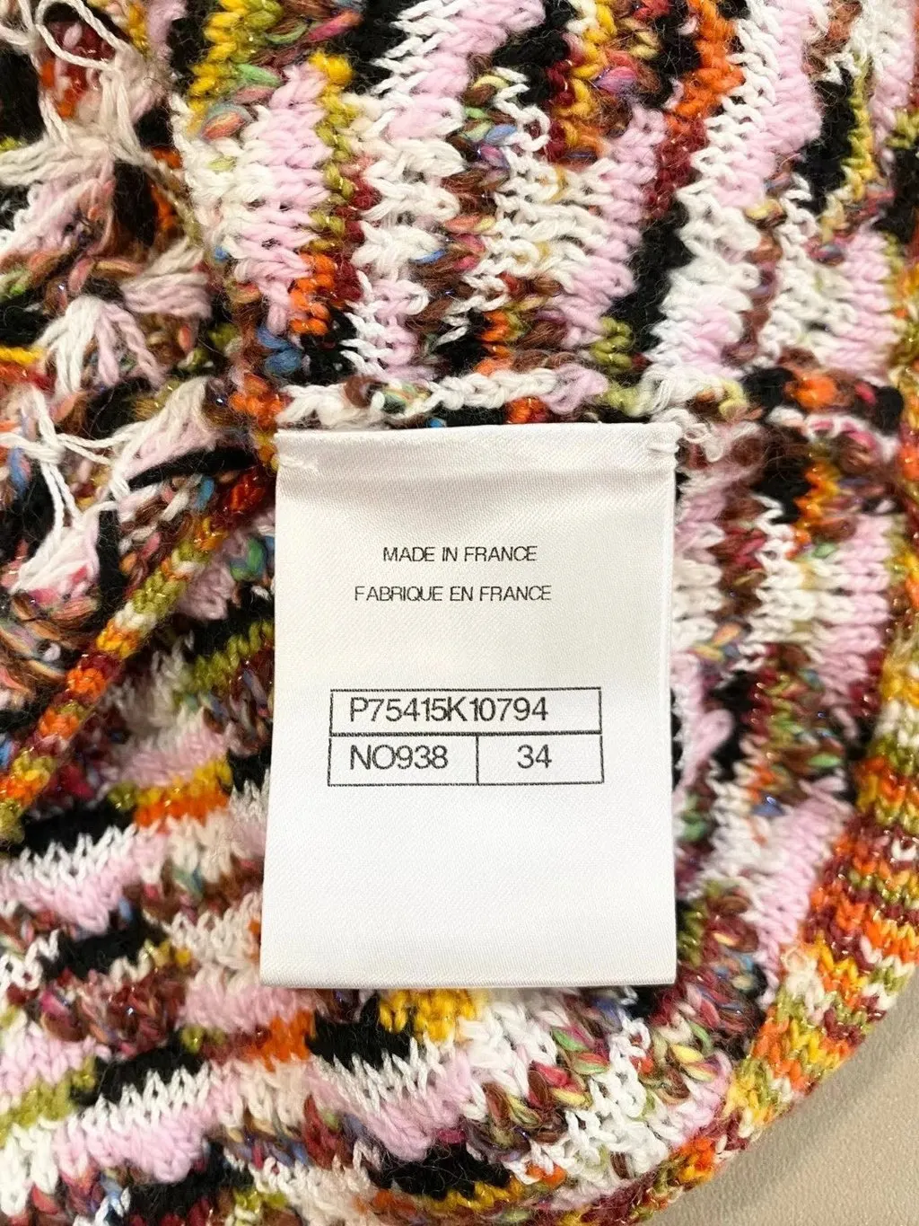 Chanel Wool Top MultiColor Wool Very good - Box View