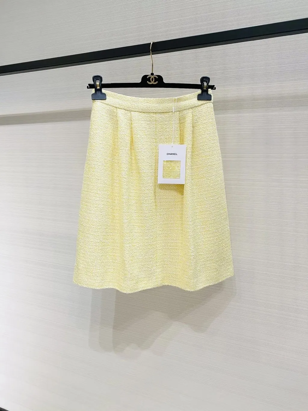 Chanel Yellow Tweed Skirt Yellow Tweed Very good - Model View