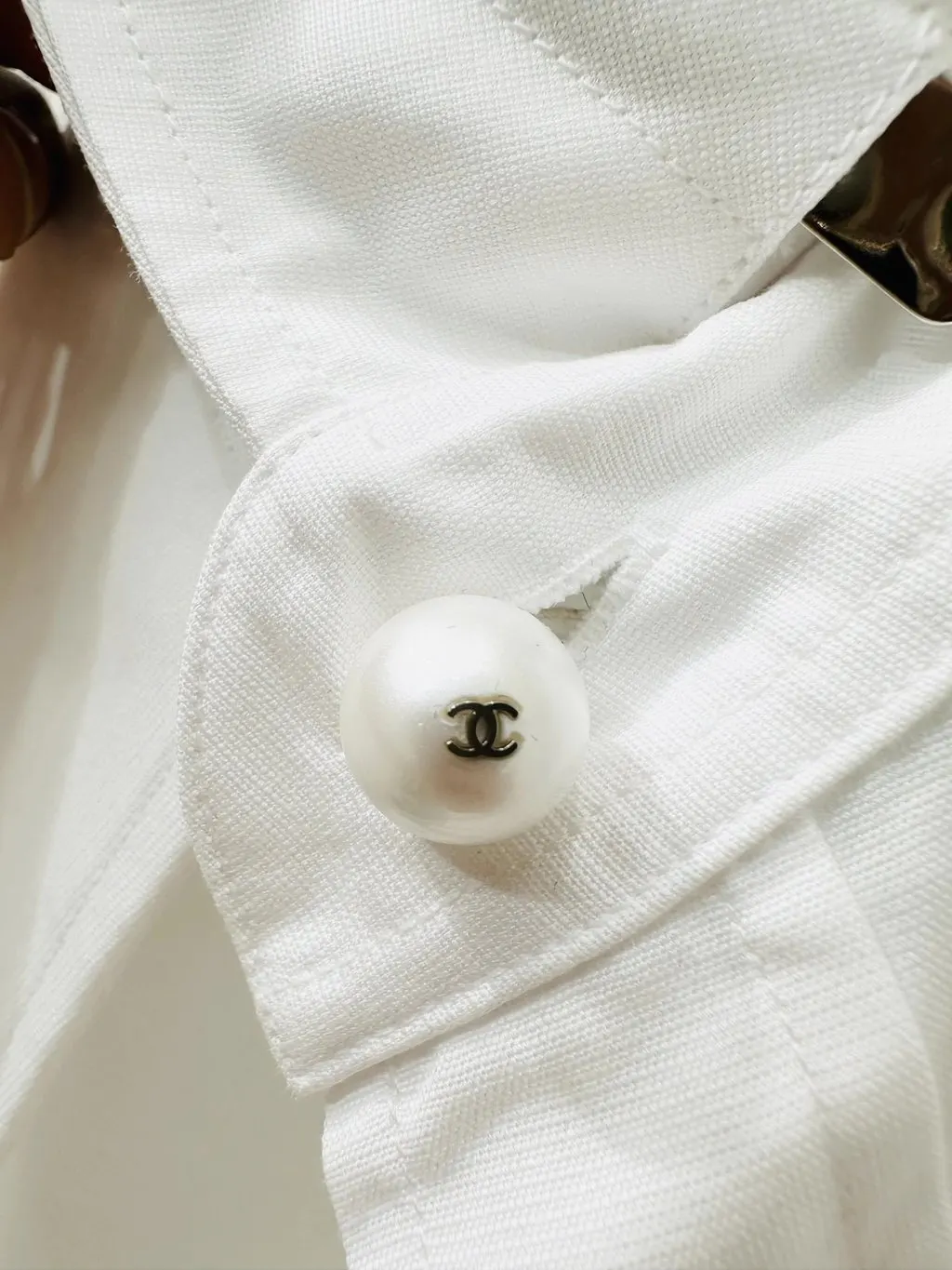 Chanel White Cotton Top White Cotton Never worn - Inside View