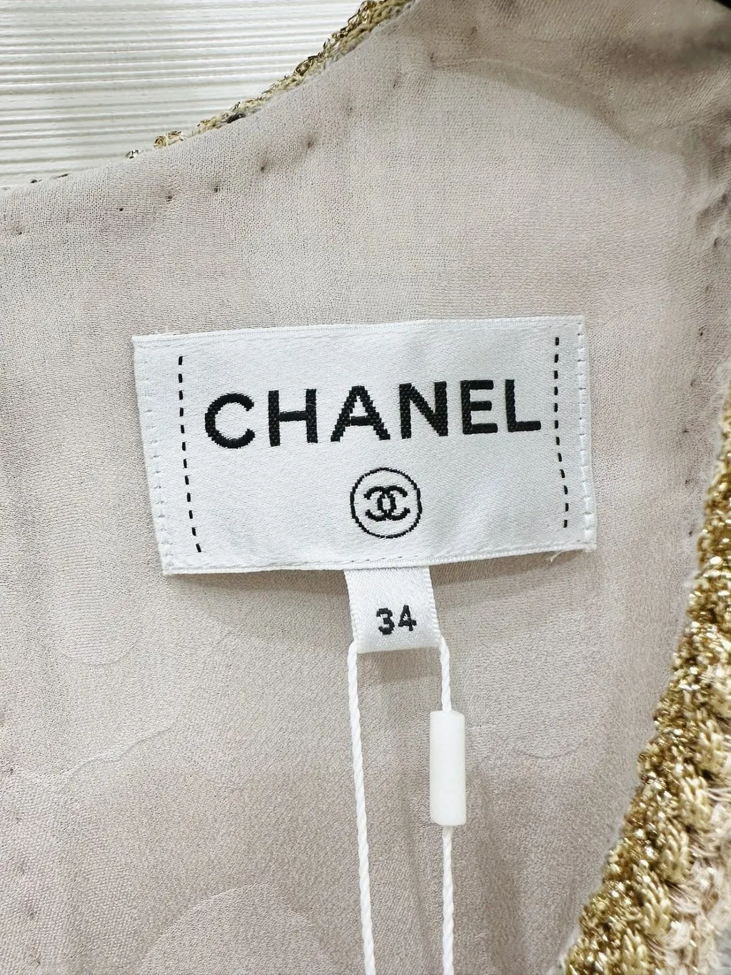 Chanel Grey Tweed Dress Grey Tweed Very good - Back View