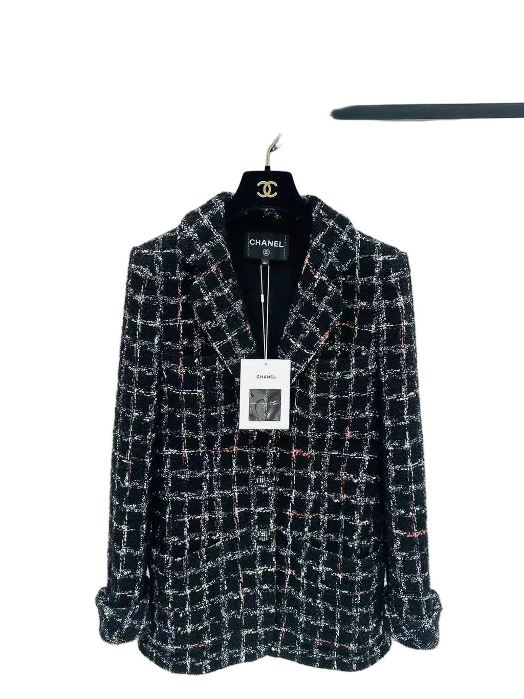 Chanel Tweed Jacket MultiColor Tweed Very good - Front View